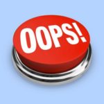 Roter Button mit Aufschrift "Oops"