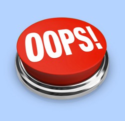 Roter Button mit Aufschrift "Oops"