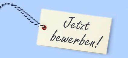 Anhänger mit Text "jetzt bewerben"