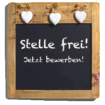 Tafel mit Text "Stelle frei"