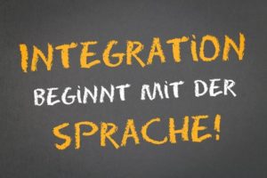 Text: Integration beginnt mit der Sprache!