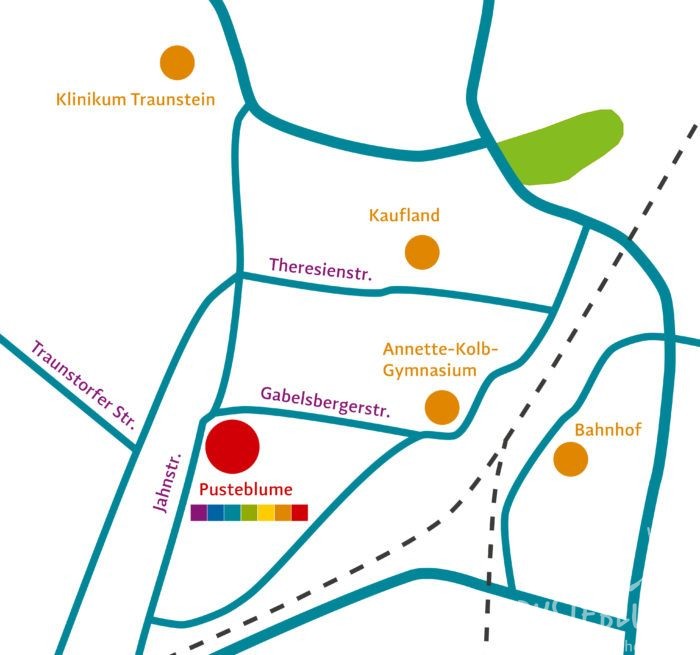 Lageplan der Pusteblume in Traunstein